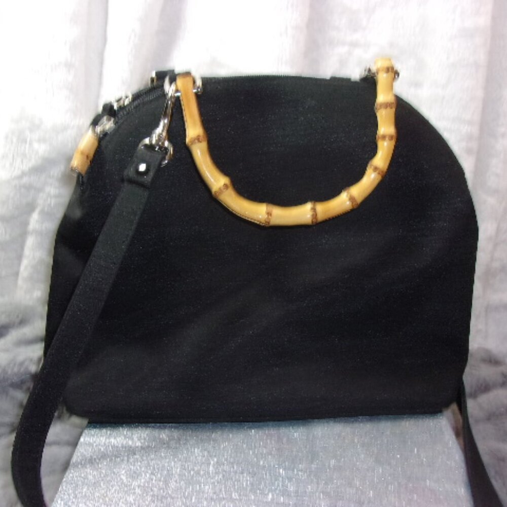 E-102 MONDANI NEWYORK BAMBOO HANDLED HAND  BAG